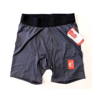 BCG Athletic Compression Solid Brief Shorts Boys M Ebony Gray Moisture Wicking